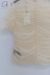 Renaissance Renaissance 24 Autumn/Winter Pleated Tulle T-shirt Top RNS-CLARA-BUTTER YELLOW CLARA